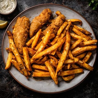 Kids chicken fingers with fries