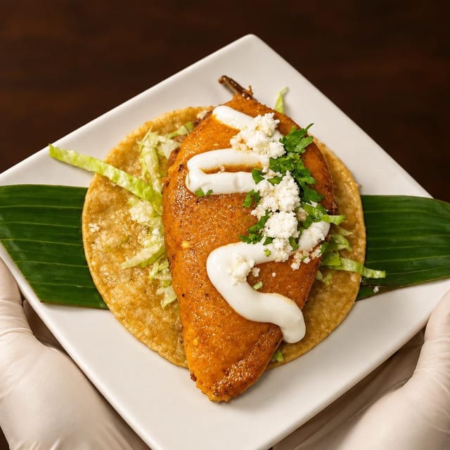 Chile relleno taco.